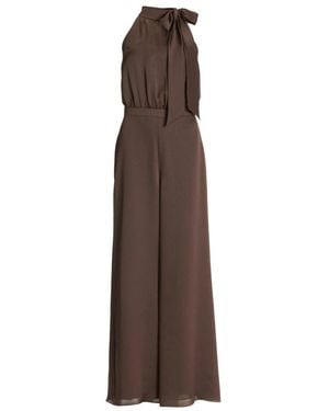 Swing Jumpsuit Met Strik - Bruin