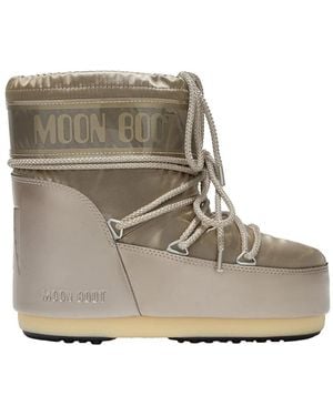 Moon Boot Schoenen ,Grijs ,Polyester Iconische Lage Glans Platina Laars