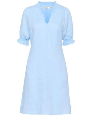 Inwear Feminines Kleid Mit Puffärmeln - Blau