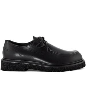 Guglielmo Rotta Zwarte Leren Veterschoenen Lichtgewicht Zool