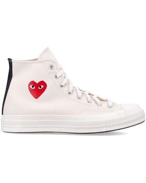 Converse Rode Hart Hoge Top Sneakers - Wit