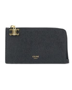 Celine Langer Reißverschluss-Kartenhalter - Schwarz