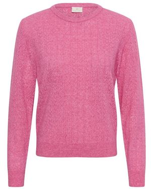Kaffe Rondgebreide Trui - Roze
