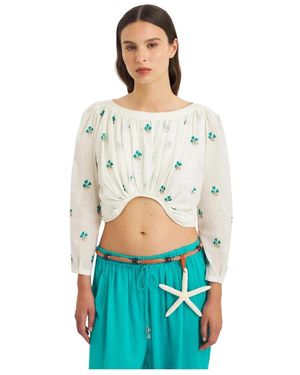 Antik Batik Overhemden ,Veelkleurig ,Katoen Jeanne Tee - Wit