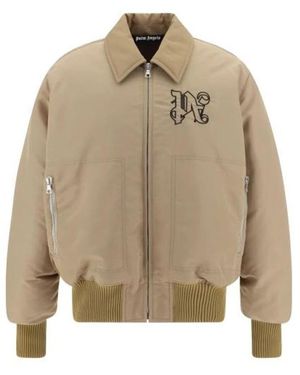 Palm Angels Padded Bomber Jacket - Natural