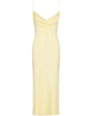 Balmain Cowl-Neck Satin Dress - Yellow
