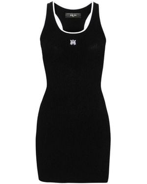 Amiri Kleedjes ,Zwart ,Polyester Zwarte Mini Jurk