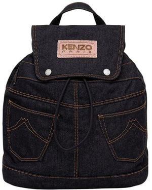 KENZO Tassen ,Blauw ,Katoen Rugzak Met Vijf Zakken - Zwart