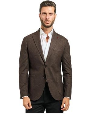 MULISH Braune Einreiher-Jacke Mit Pin