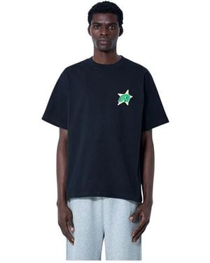 AWAKE NY Baumwoll Logo Motif Crewneck T-Shirt - Blau