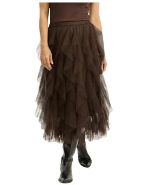 iN FRONT Midi Skirts - Brown
