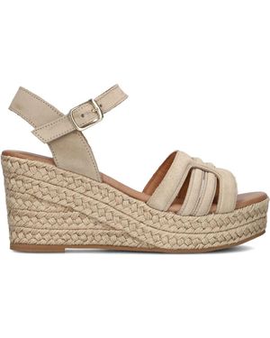 Notre-v Elegante Wildleder Keilsandalen - Natur