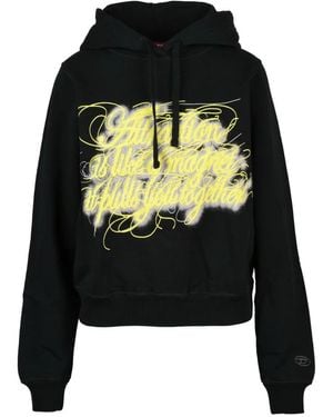 DIESEL Hoodies & Sweatvesten ,Zwart ,Katoen Felkpa Hoodie
