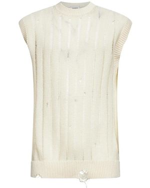 Laneus Sleeveless Jumpers - White