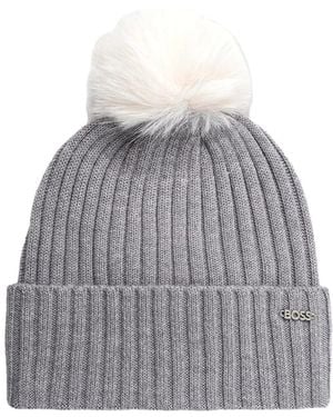 BOSS Accessoires ,Grijs ,Wol Lonie Muts