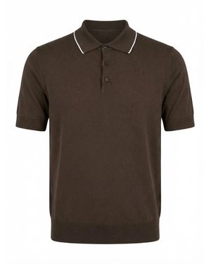 Peserico Puur Katoenen Polo - Bruin
