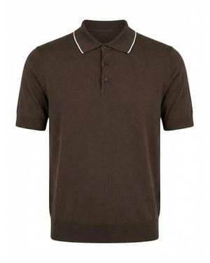 Peserico Reines Baumwoll-Polohemd - Braun