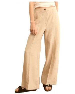 Marella Wide Trousers - Natural