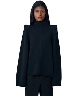 Rick Owens Wollpullover Mit Schulterpolstern - Blau