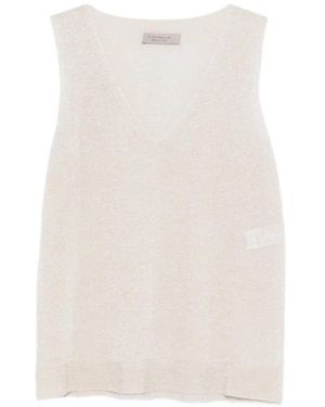 D.exterior Sleeveless Tops - White