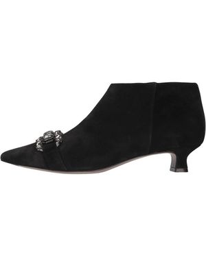 Mara Bini Schoenen ,Zwart ,Suède Betty Enkellaarsjes