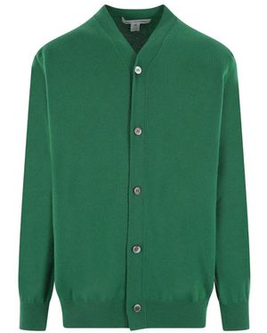 Comme des Garçons Grüner oversize cardigan pullover