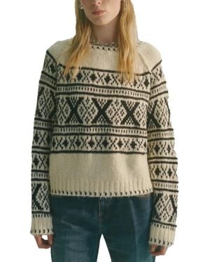 Circus Hotel Strickpullover Mit Norwegermuster - Grün
