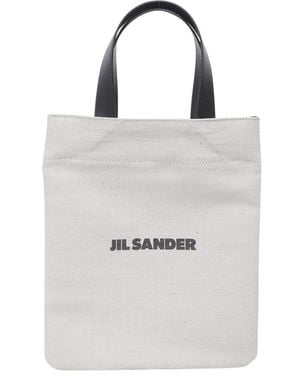 Jil Sander Tassen ,Katoen Book Tote Sm - Wit