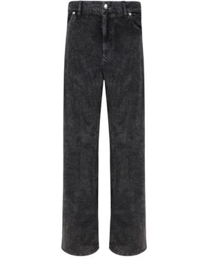 Dolce & Gabbana Broeken ,Zwart ,Katoen Oversize Fluwelen Broek - Grijs