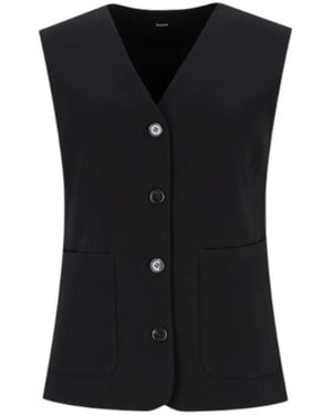 Theory Zig Zag Vest Van Satijncrêpe - Zwart