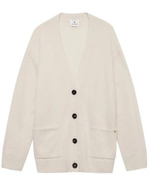 Anine Bing Cremefarbener V-Ausschnitt Pullover Mit Knöpfen - Weiß