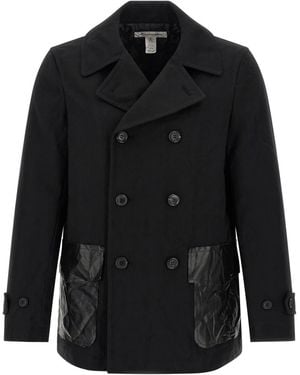 Comme des Garçons Double-Breasted Coats - Black