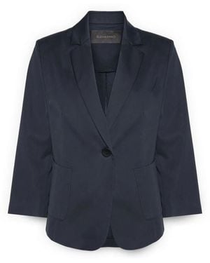 Elena Miro Jassen ,Blauw ,Satijn Stretch Satijnen Blazer