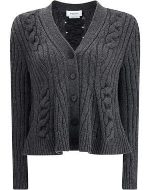 McQueen Peplum Cable Cardigan - Schwarz