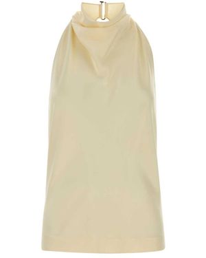 Stella McCartney Satijnen Haltertop - Naturel