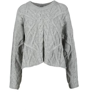 Alpha Studio Round-Neck Knitwear - Gris