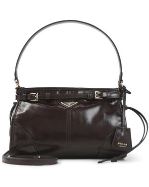 Prada Tassen ,Bruin ,Leer Bonnie Small Leren Tas - Zwart