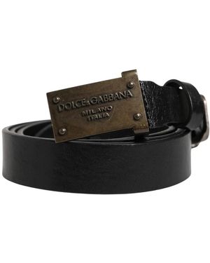 Dolce & Gabbana Accessoires ,Zwart ,Leer Prachtige Riem