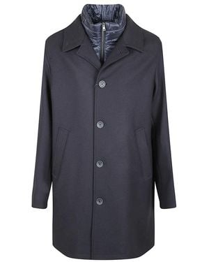Herno Single-Breasted Coats - Blue