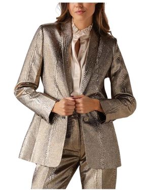 Dea Kudibal Jassen ,Geel ,Polyester Gouden Avond Blazer - Bruin