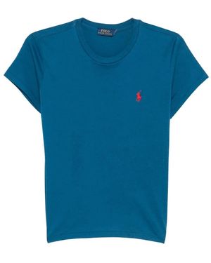 Ralph Lauren T-Shirt Met Logo-Borduring - Blauw