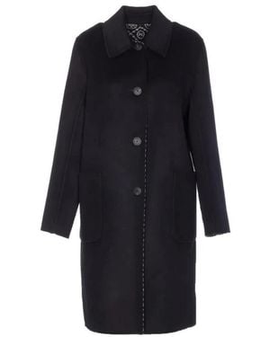 Tory Burch Single-Breasted Coats - Blue