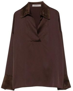 D.exterior Hemdbluse Mit V-Ausschnitt - Braun