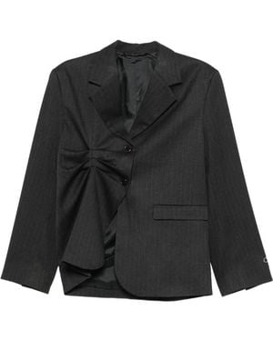 AVAVAV Gekreukte Pinstripe Blazer - Zwart