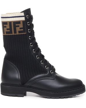 Fendi Lace-Up Boots - Black