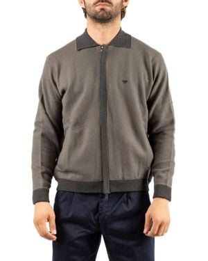 Emporio Armani Truien & Vesten ,Groen ,Maglia Cardigan - Grijs