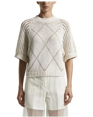 Peserico Round-Neck Knitwear - Grigio