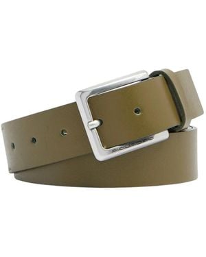 Piquadro Accessoires ,Groen ,Leer Leren Riem Met Gesp