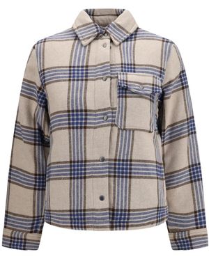 Woolrich Jassen ,Veelkleurig ,Wol Alaskan Checked Overshirt - Grijs
