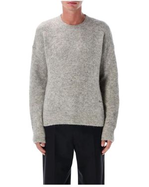 Ami Paris Round-Neck Knitwear - Gris